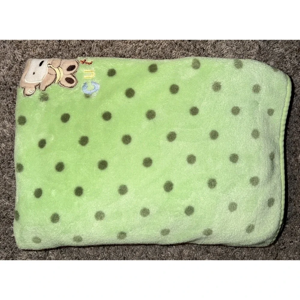 Child‎ Of Mine Green Monkey Cutie Polka Dot Fleece Baby Blanket Soft Carter's